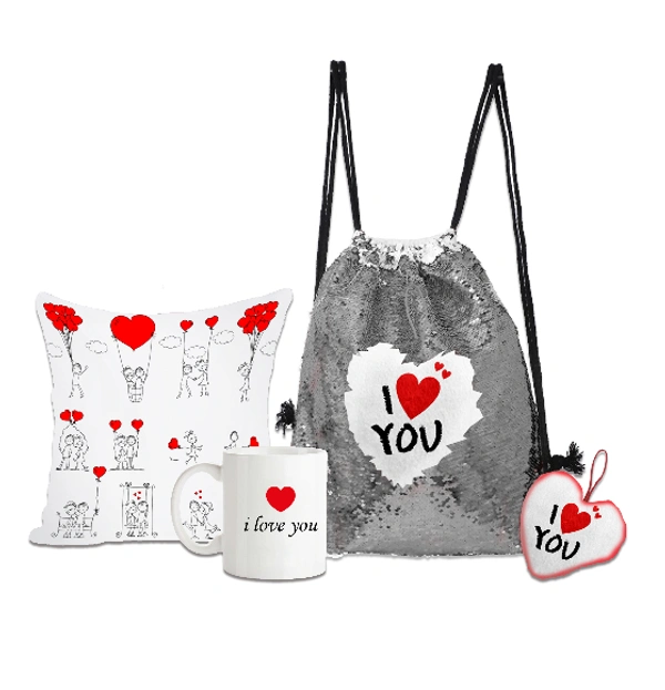 Valentine day gift combo bag - Silver